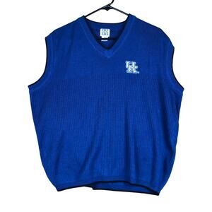 K Sport Mens Sweater Blue Vest University of Kentucky Preppy Sportwear XL